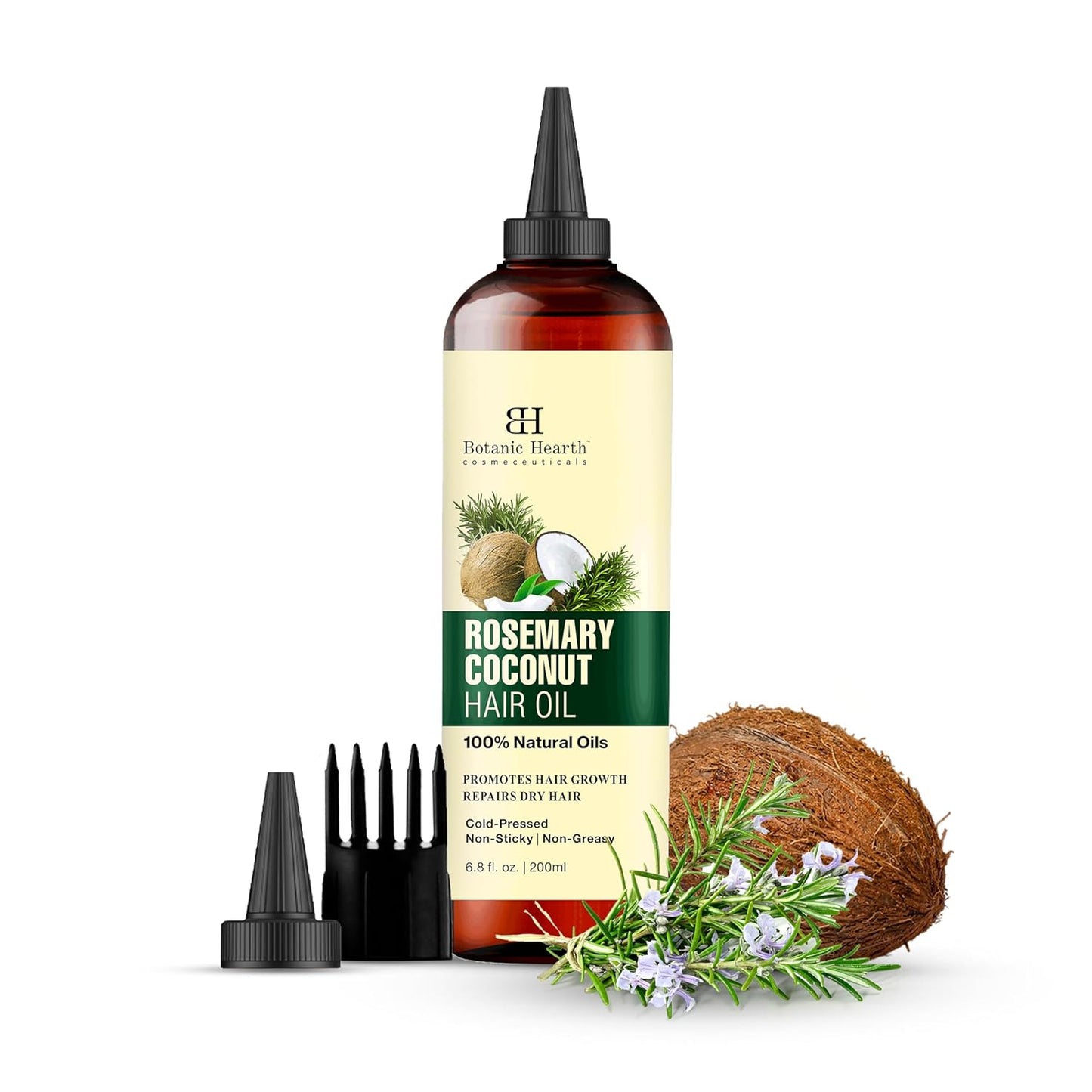 Rosemary Biotin Oil for Hair Growth - 100% Pure Hair Treatment Oil | Infused with Coconut Oil | 6.7 Fl Oz | Repairs Dry, Damaged Hair