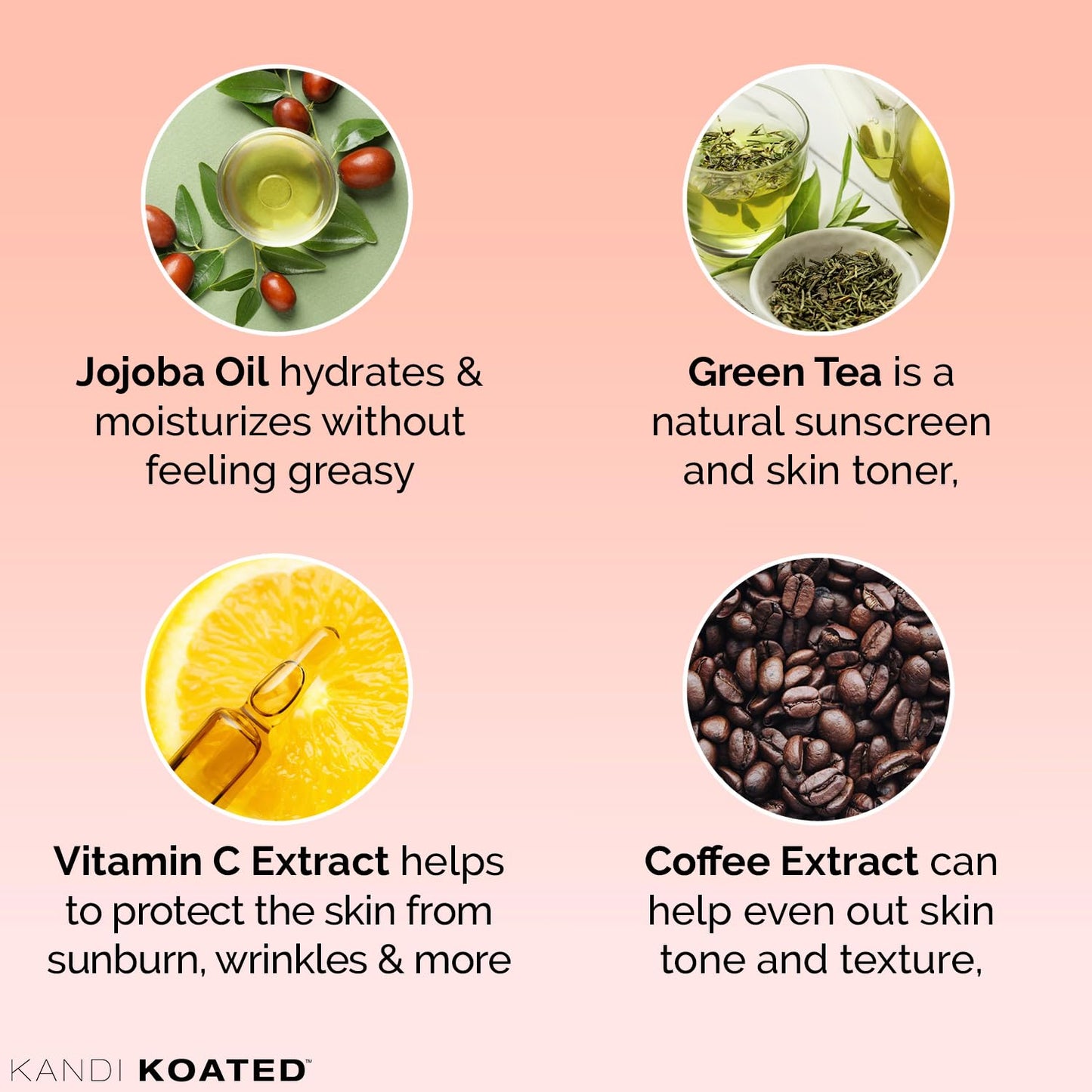 Kandi Koated Age-Renewal Face & Neck Oil Burruss – Botanical Oil with Jojoba, Vitamin C, Green Tea & Coffee Extract – Hydrating, Firming, Vegan Skincare, 1 fl oz