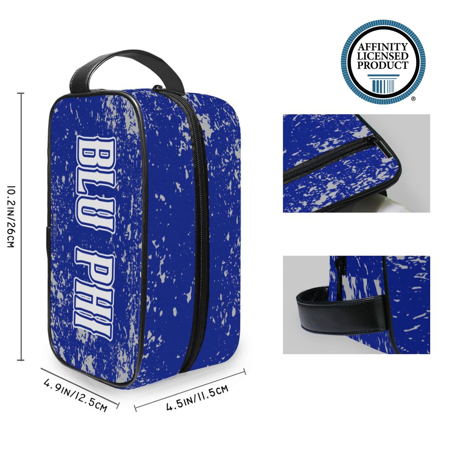 BBGreek Phi Beta Sigma Fraternity Paraphernalia - Official Vendor - Travel Toiletry Bag - Dopp Kit - Blue Phi