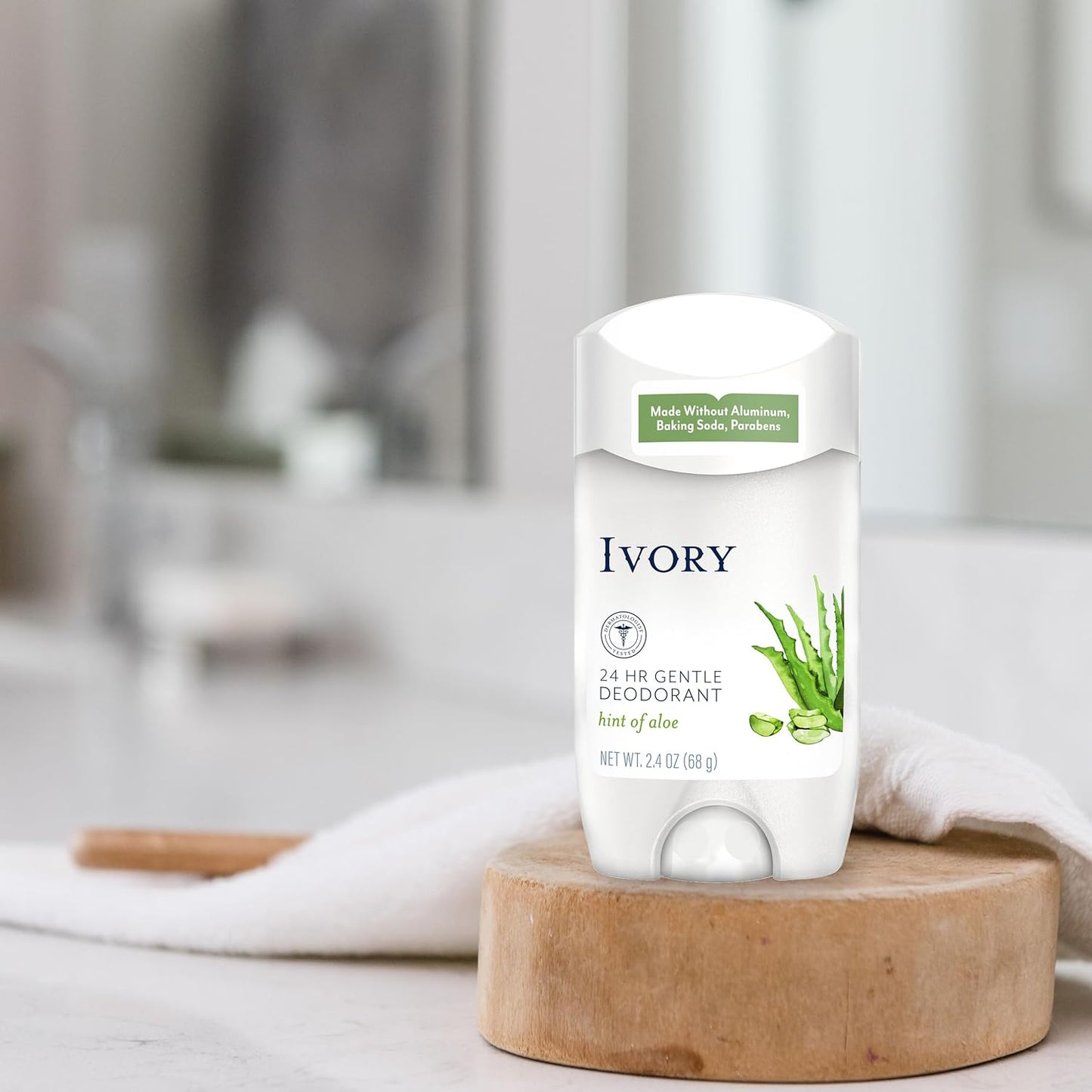 Ivory Aluminum-Free Coconut Deodorant - 24-Hour Gentle Formula, Baking Soda & Paraben Free | 2.4oz (Pack of 6)