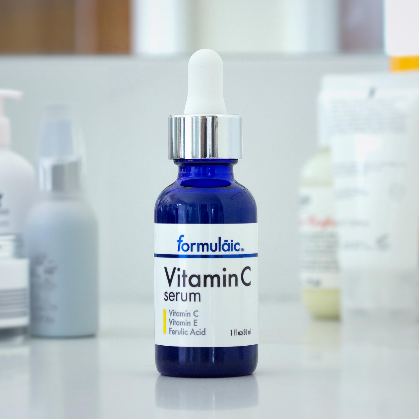 Formulaic Vitamin C Face Serum with Vitamin E & Ferulic Acid, Skin Brightening Serum, Revitalizes Skin and Evens Skintone, Fragrance Free, 1 Fl Oz