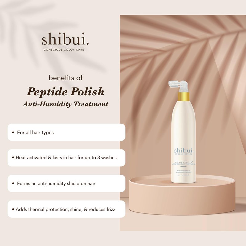 SHIBUI Peptide Polish Anti Humidity Treatment, Heat-Activated Shine & Color Protection, Vegan & Sulfate-Free, 6.5 Fl Oz