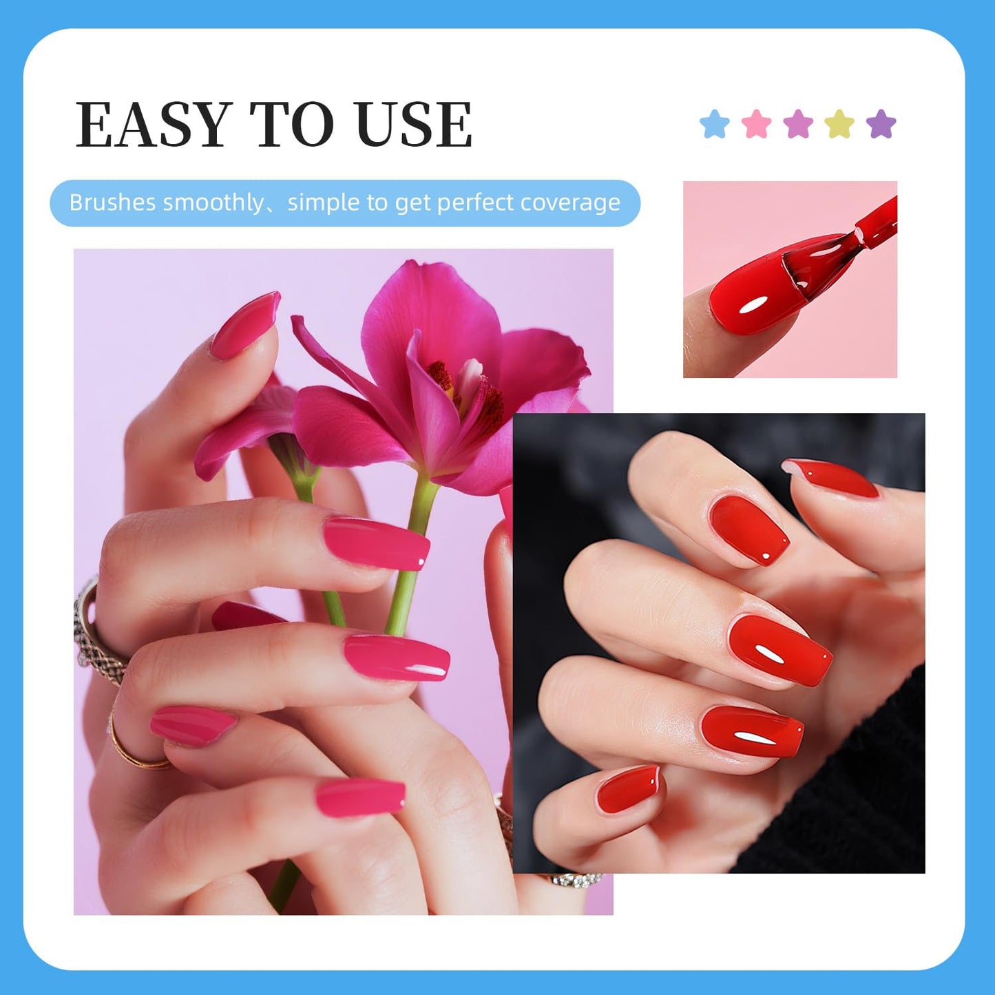 JODSONE Same Color Same Bottle 36 Colors Gel Nail Polish with U V Light Soak Off Glitter Base Top Matte Coat Manicure Salon Home DIY
