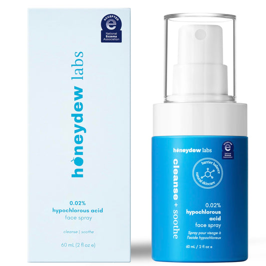 Hypochlorous Acid Spray – Dermatologist Tested HOCl Facial Cleanser for Sensitive, Acne-Prone & Irritated Skin Soothes Redness, Eczema, Rashes & Itching – Skin Repair Spray, 2oz + 6.8oz, Honeydew Labs