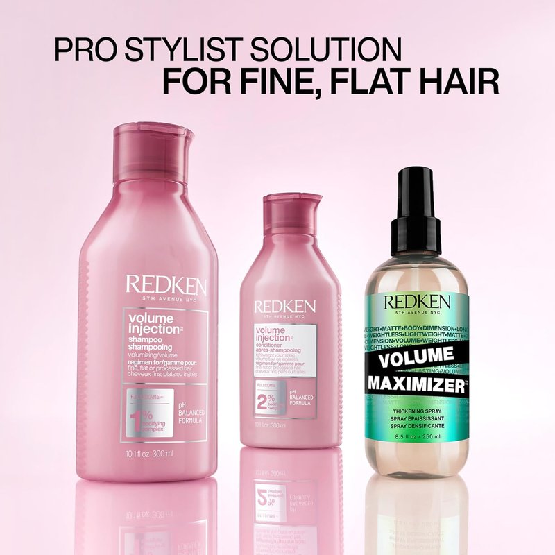 Redken Volume Injection Shampoo for Fine Hair - Boosts Lift & Body, Paraben-Free Formula | 10.1 oz