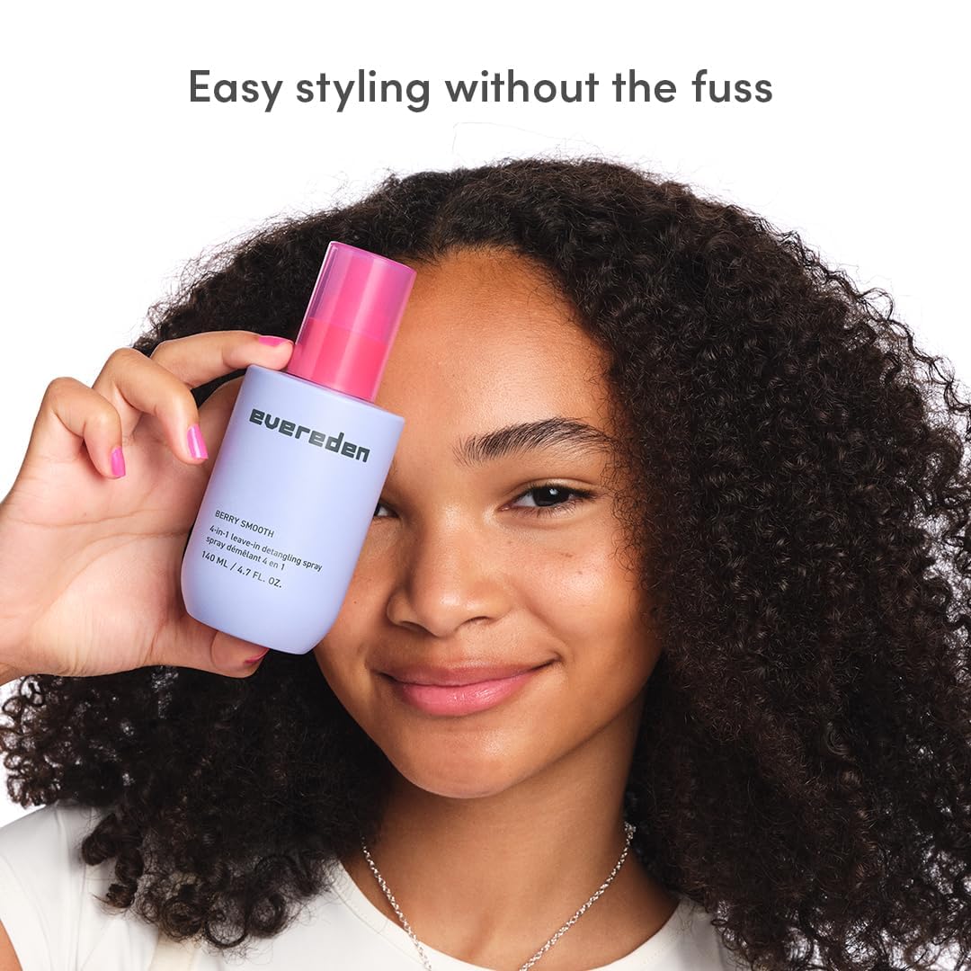 Evereden Kids 4-in-1 Detangler Spray, Silicone-Free, EWG Verified, Vegan