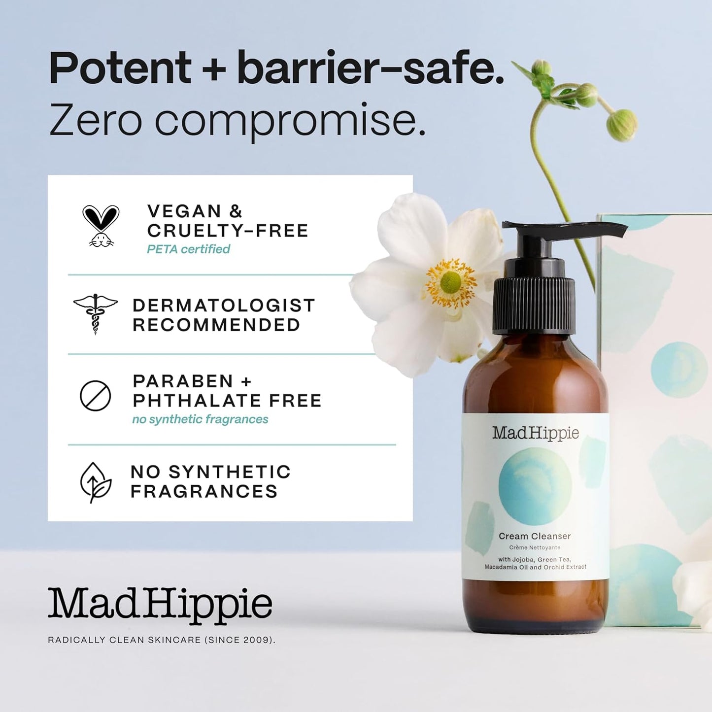 Mad Hippie Cream Cleanser 2-Pack | Gentle Hyaluronic Acid & Jojoba Oil Formula, 4 Oz Each