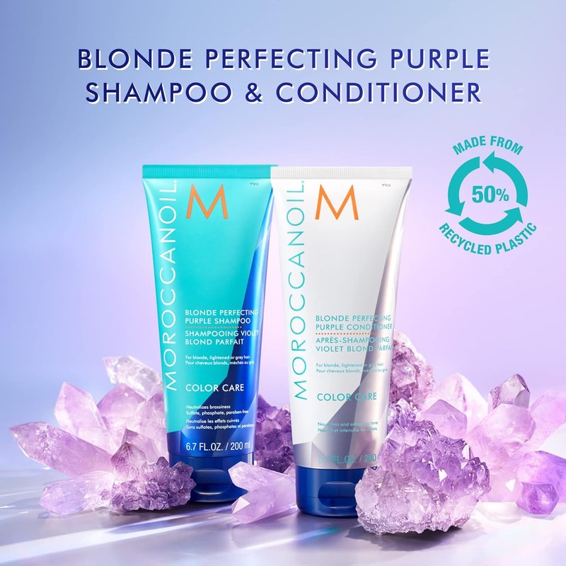 Moroccanoil Blonde Perfecting Purple Shampoo - Brightening Formula for Blonde Hair | 8.5 oz