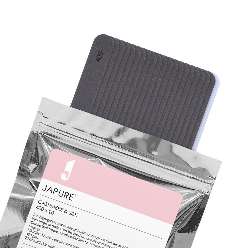 JAPURE TOP File Professional Manicure File - 240 Grit Salon Quality Nail Buffer, 20 Pcs Bulk Pack - Durable Emery Boards for Weak or Brittle Nails