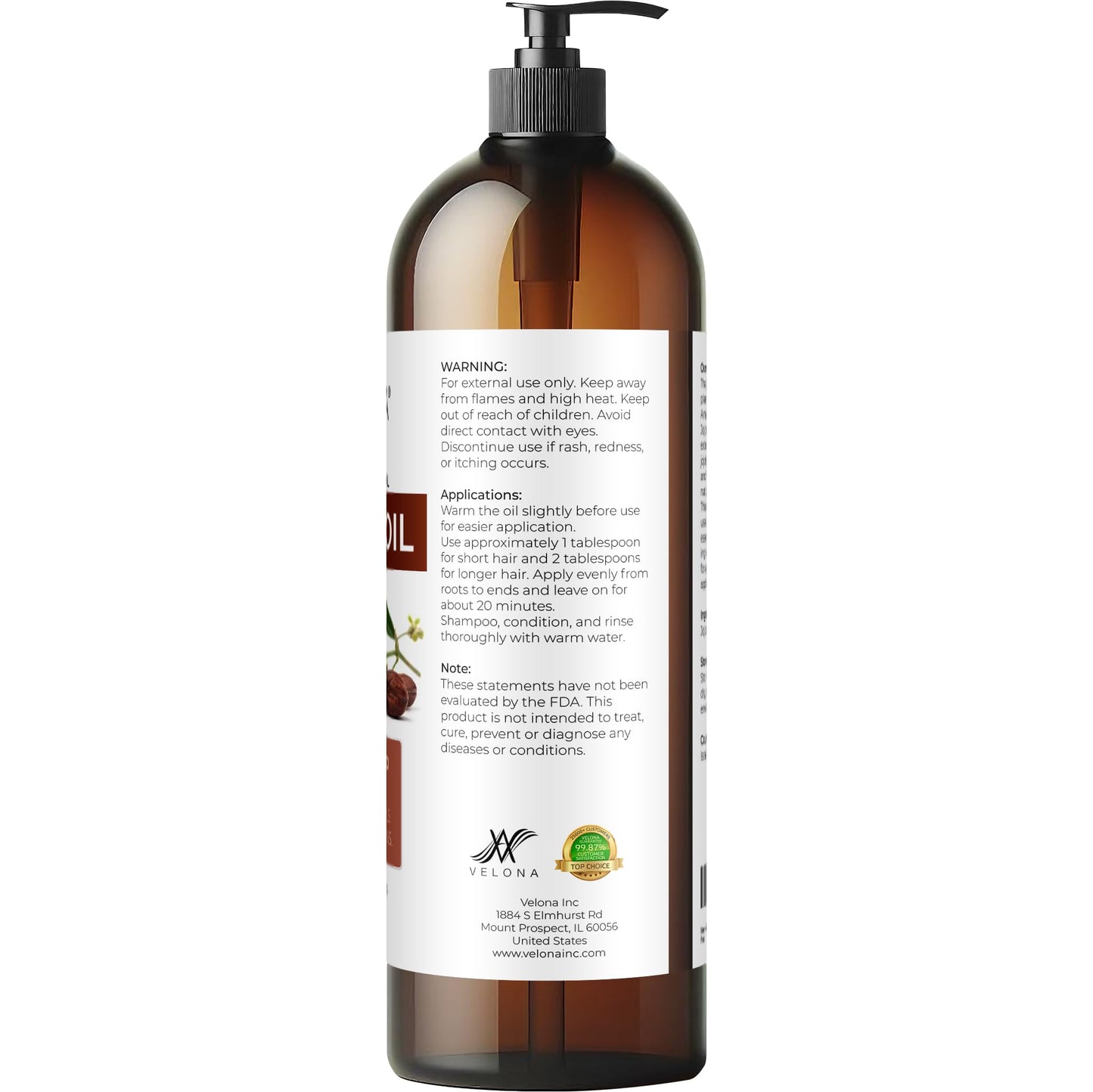 velona Jojoba Oil - 32 fl oz (With Pump) | 100% Pure and Natural | Golden, Unrefined, Cold Pressed, Hexane Free | Moisturizing Face, Hair, Body, Skin Care