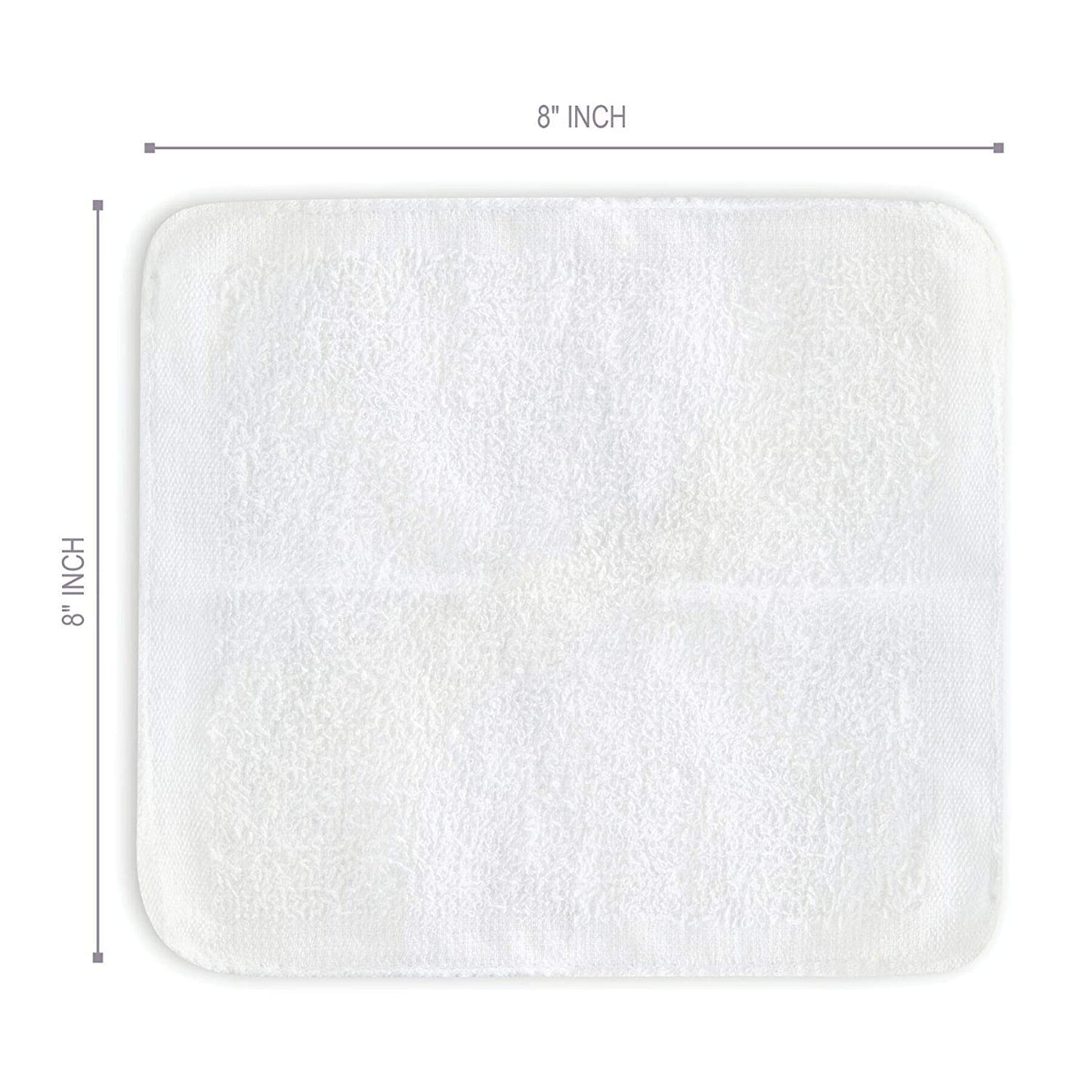 FabbPro Oshibori Moist Terry Cotton Refreshment Towels (25 Pack, 8 x 8 Inches) - White Scented Pre-moistened Towel to Use Hot or Cold (Eucalyptus)