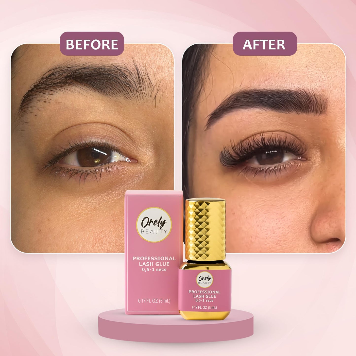 7-8 Week Retention - Drying Time (0.5-1sec), 0.17 fl.oz / 5ml - Extra Strong Adhesive for Salon Use - Black - for Trained Lash Technicians Only - Orely Beauty Professional Eyelashes Glue