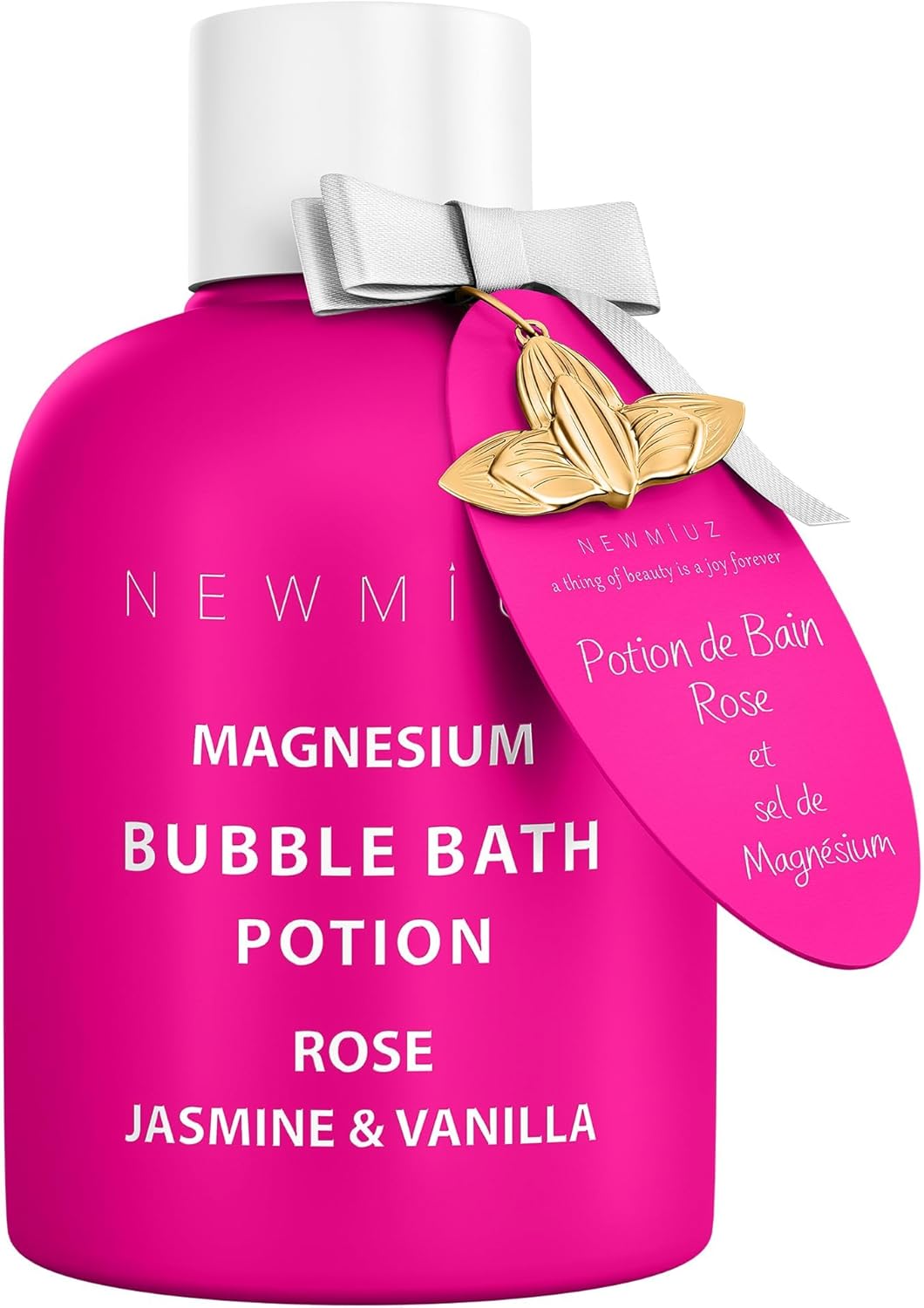 Magnesium Bubble Bath - Relaxing Rose Jasmine Vanilla Foam for Sore Muscles | Moisturizing Epsom Salt Spa Gift for Women