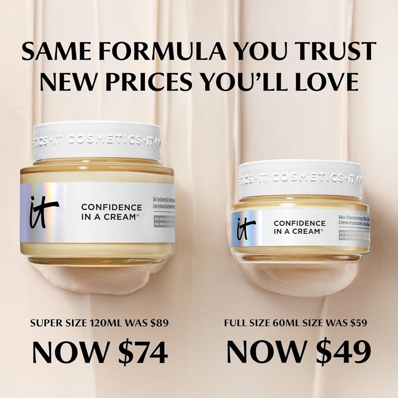 IT Cosmetics Confidence in a Cream - Hydrating Anti-Aging Face Moisturizer | Reduces Fine Lines & Wrinkles, 48H Hydration, All Skin Types