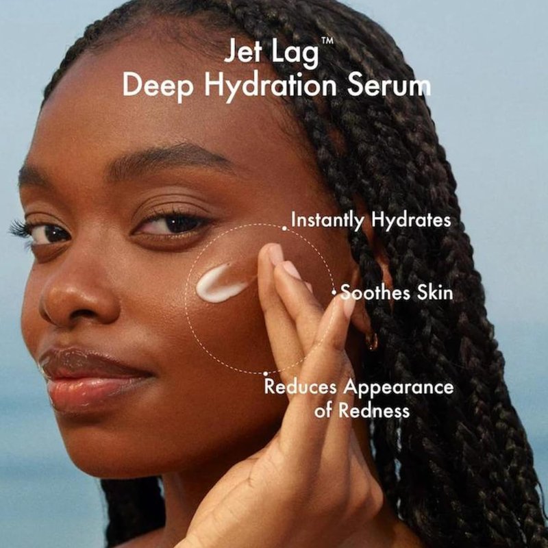 Jet Lag Deep Hydration Serum - Hydrating Face Serum with Glycerin & Squalane | Soothes Dry Skin & Reduces Fine Lines (1 Oz)