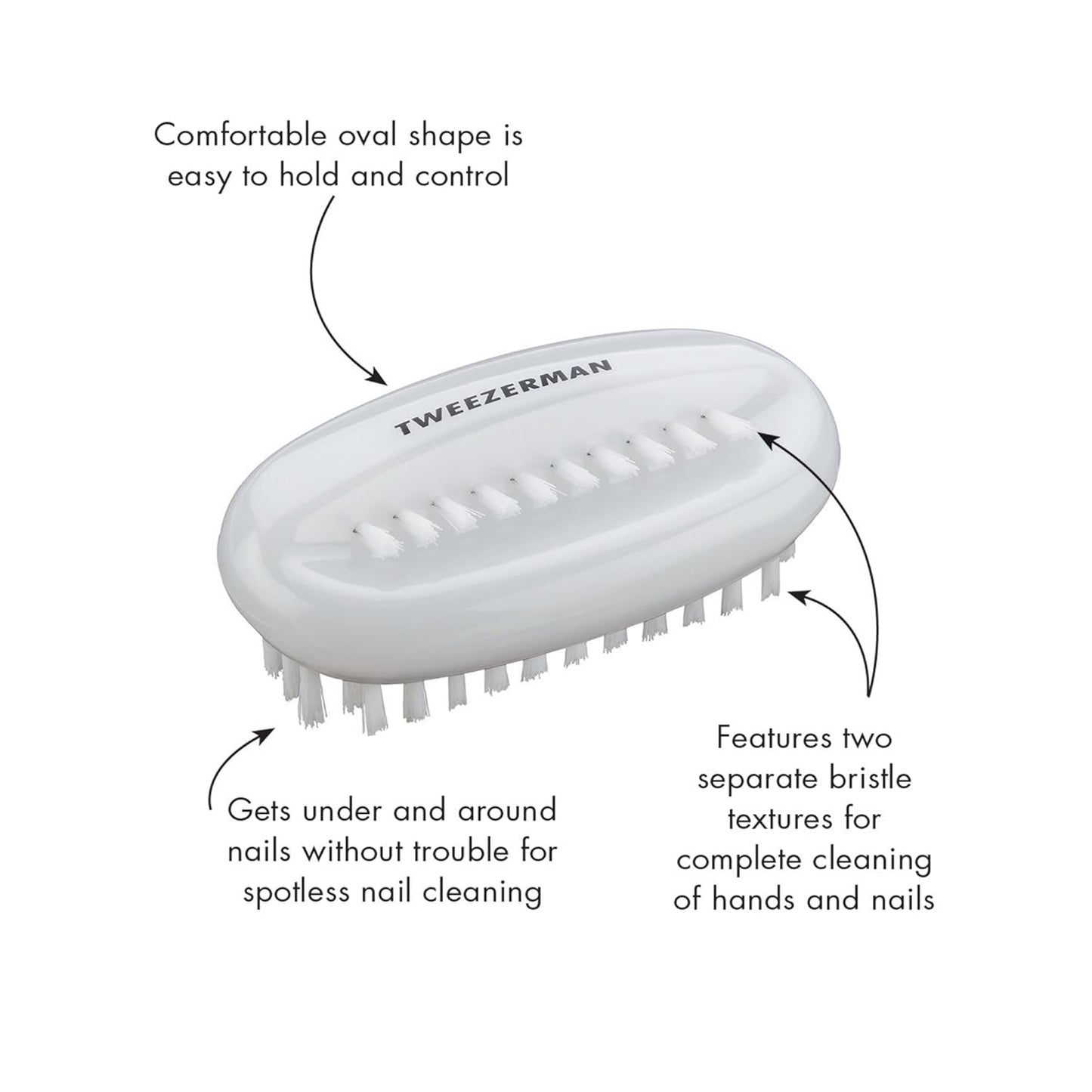 Tweezerman Dual Surface Nail Brush Set - Effective Cleaning Tool | Pack of 2