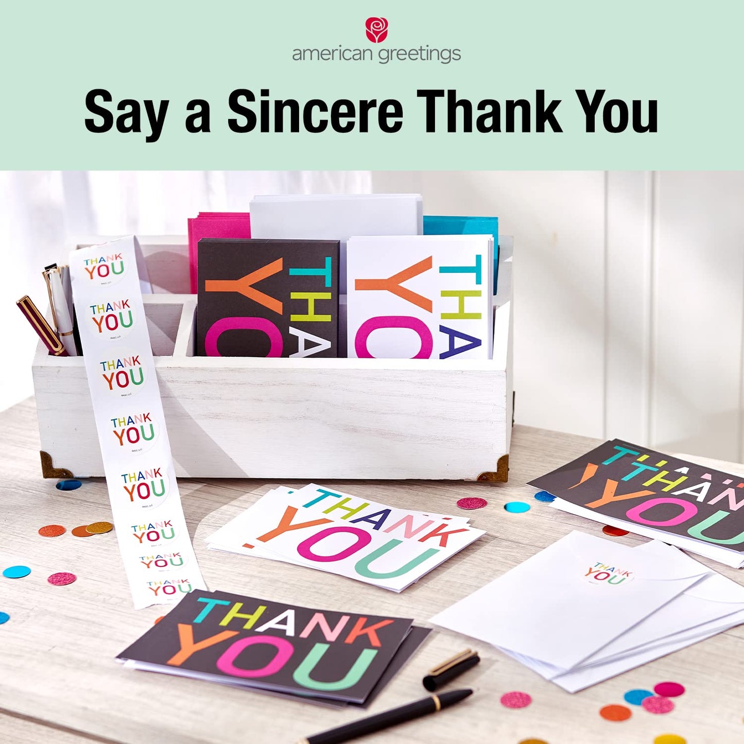 American Greetings Thank You Cards with Envelopes, Baby Icons (50-Count)