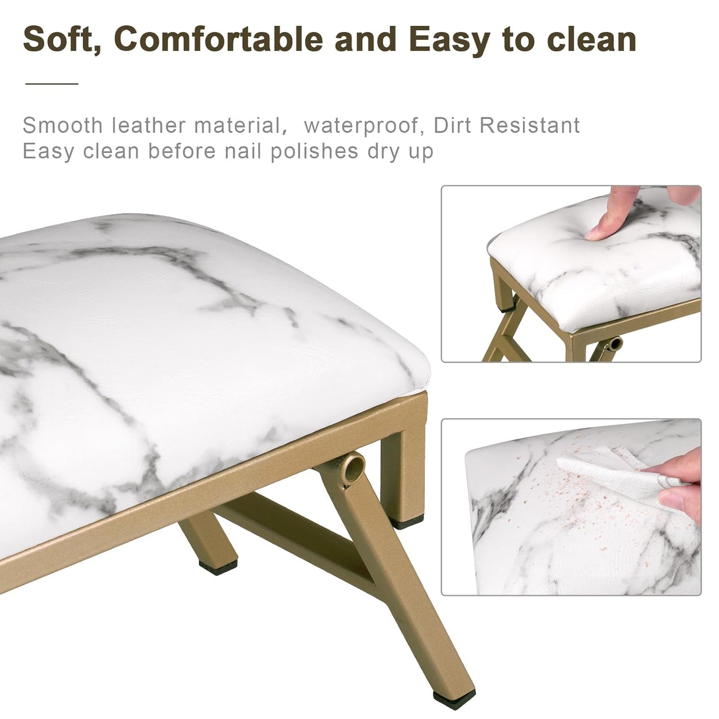 Foldable Nail Arm Rest - Microfiber Leather Manicure Hand Rest for Nail Technicians | Salon Use