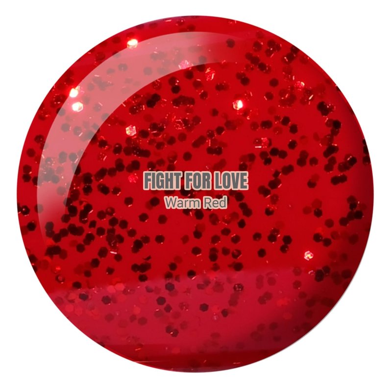 DND Gel Diva Polish Set, Mirrorball Collection, UV/LED Gel Polish and Air Dry Nail Lacquer, Matching Chip-Free Polish Duo, Red032 Fight For Love, 0.5 Fl Oz Each