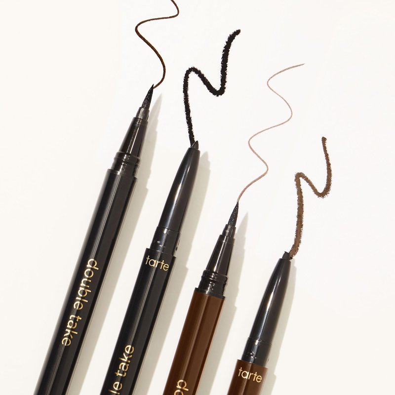 tarte double take eyeliner – 2-in-1 Liquid & Gel Eyeliner for Bold All-Day Wear, Waterproof, Easy to Apply, Vegan, Cruelty-Free, full size, black