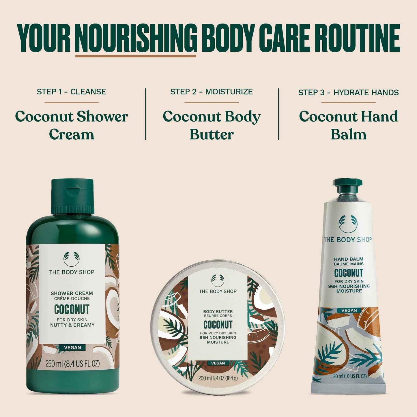 The Body Shop Coconut Shower Cream - Nutty and Creamy for Dry Skin - Vegan Body Wash, 8.4 Fl Oz