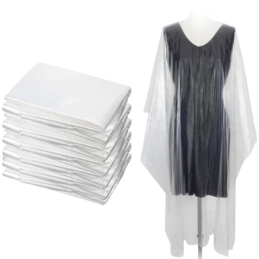 Disposable Salon Capes - 100 Pack Plastic Capes for Hair Coloring, Shampoo, and Styling - Waterproof, Lightweight, One-Time Use
