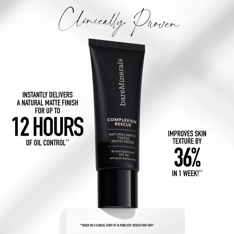 bareMinerals Complexion Rescue Natural Matte Tinted Moisturizer, Spice 08, Vegan, Cruelty-Free & Dermatologist-Tested