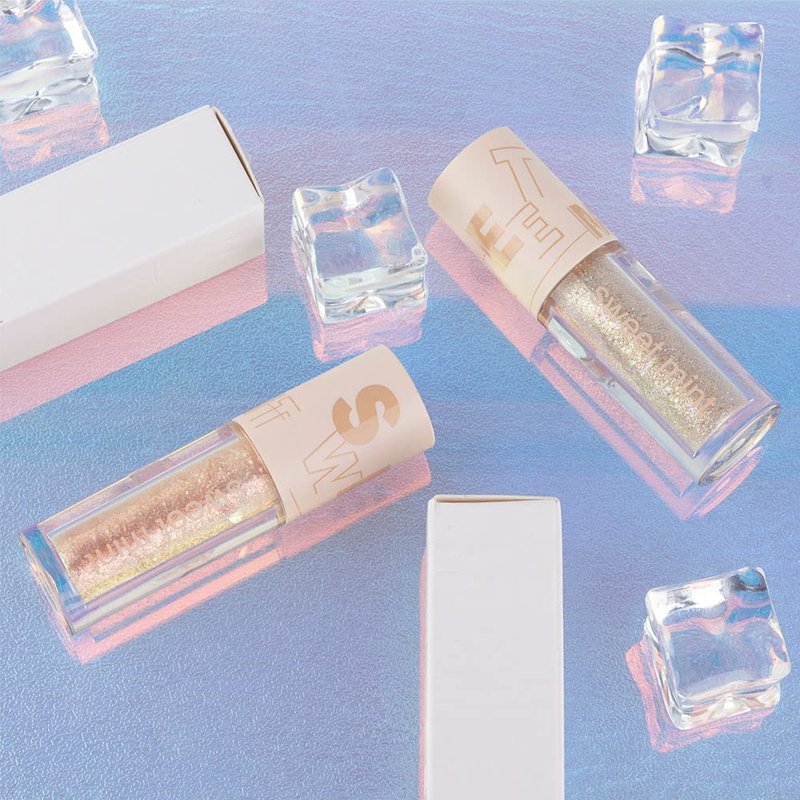 Liquid Sparkling Glitter Eye Shadow Sticks - Crystal Silver & Gold Shimmer Eyeliner | Waterproof Quick-Drying Makeup