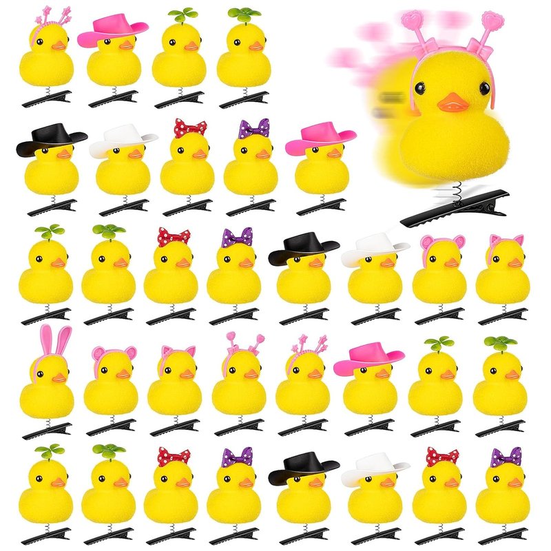 Cute Duck Hair Clips - 36 Pcs Colorful Rave Accessories for Festivals | Party Props
