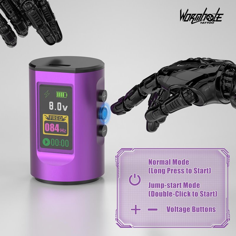 1,800 mAh Battery Wormhole Tattoo Gun Kit Wireless Tattoo Machine Kit with Digital LED Display Tattoo Kit Smart Tattoo Pen Kit Tattoo Cartridge Needles for Tattooist WTK285