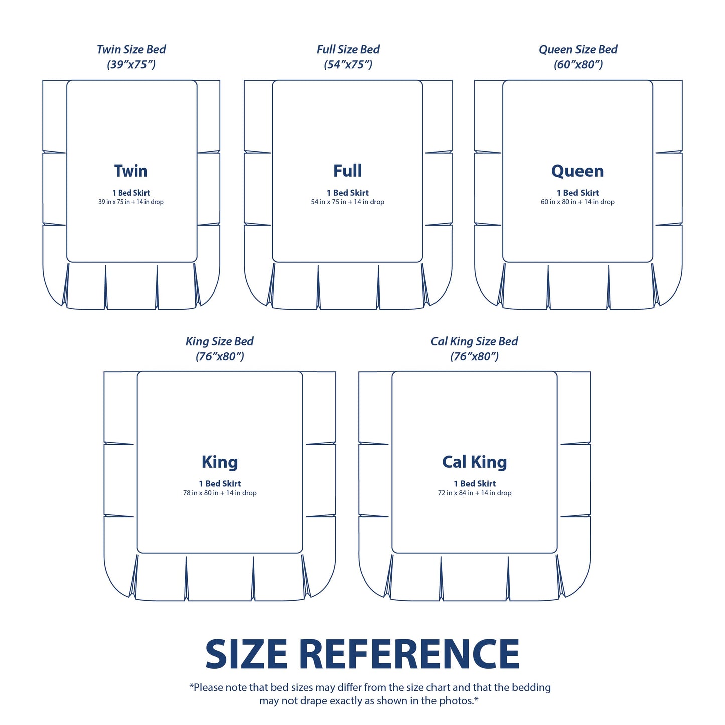 Cathay Home Double Brushed Microfiber Pleated Easy Fit Bed Skirt, Ultra Soft, Fade and Wrinkle Resistant - Black, Queen