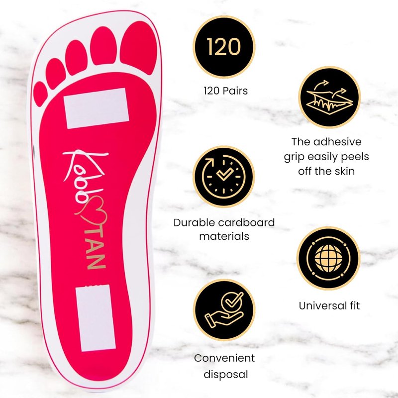 Disposable Spray Tan Feet Pads - 120 Pairs (240 Feet) Non-Slip & Comfortable for Home or Salon Use | Hygienic Ultra Bronzing