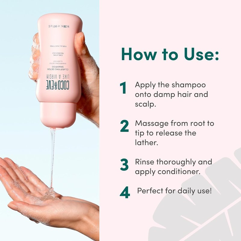 Coco and Eve Clarifying Detox Shampoo - Remove Hard Water & Product Build-Up | Color Safe & Non-Stripping (280 ml)