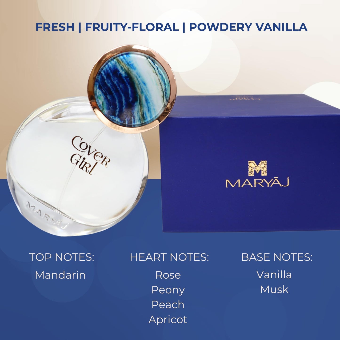 Maryaj Cover Girl - Long-Lasting Women's Perfume - Rose, Musk, Vanilla Perfume for Women - Eau de Parfum with Citrus and Floral Fragrances - 3.4 oz.