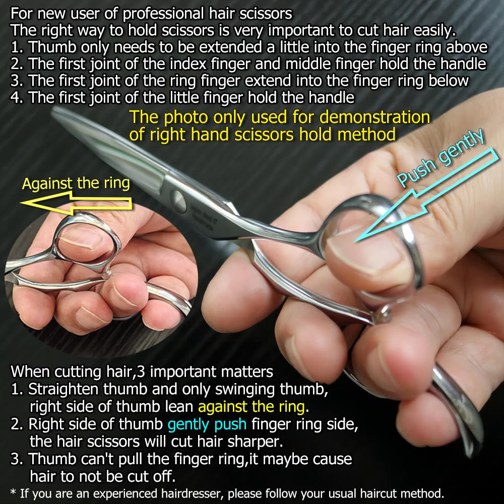 5.5" Professional Hair Scissors to Cut Hair Cutting Haircut Shears 440C Barber Shears Hairdresser Sharp Hair Scissors Bearing Screw KINSARO for Hairdresser Barber or Home Use