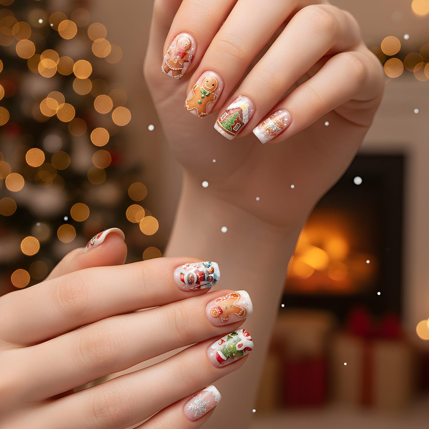 Keluna New Year Nail Stickers - 3 Sheets Happy New Year 2026 Nail Art Sticker, Glitter Gold Christmas Nail Decals, 5D Fireworks Champagne Eve Nail Decal Designs for Women Girls Manicure Decoration