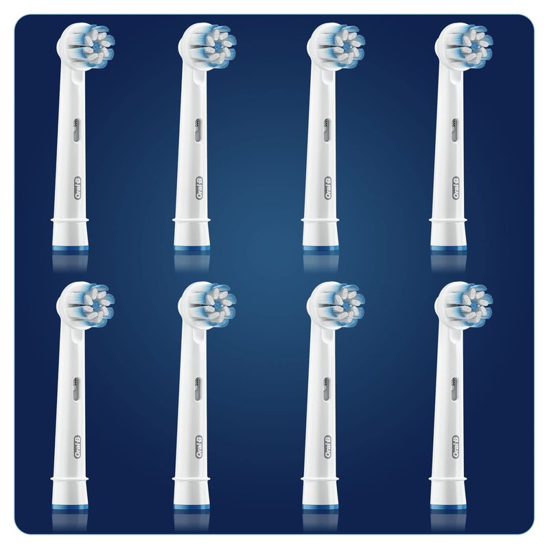 Oral-B Sensitive Clean Replacement Brush Heads x 8 Original Refill for Electric Toothbrush, White, 200 gram
