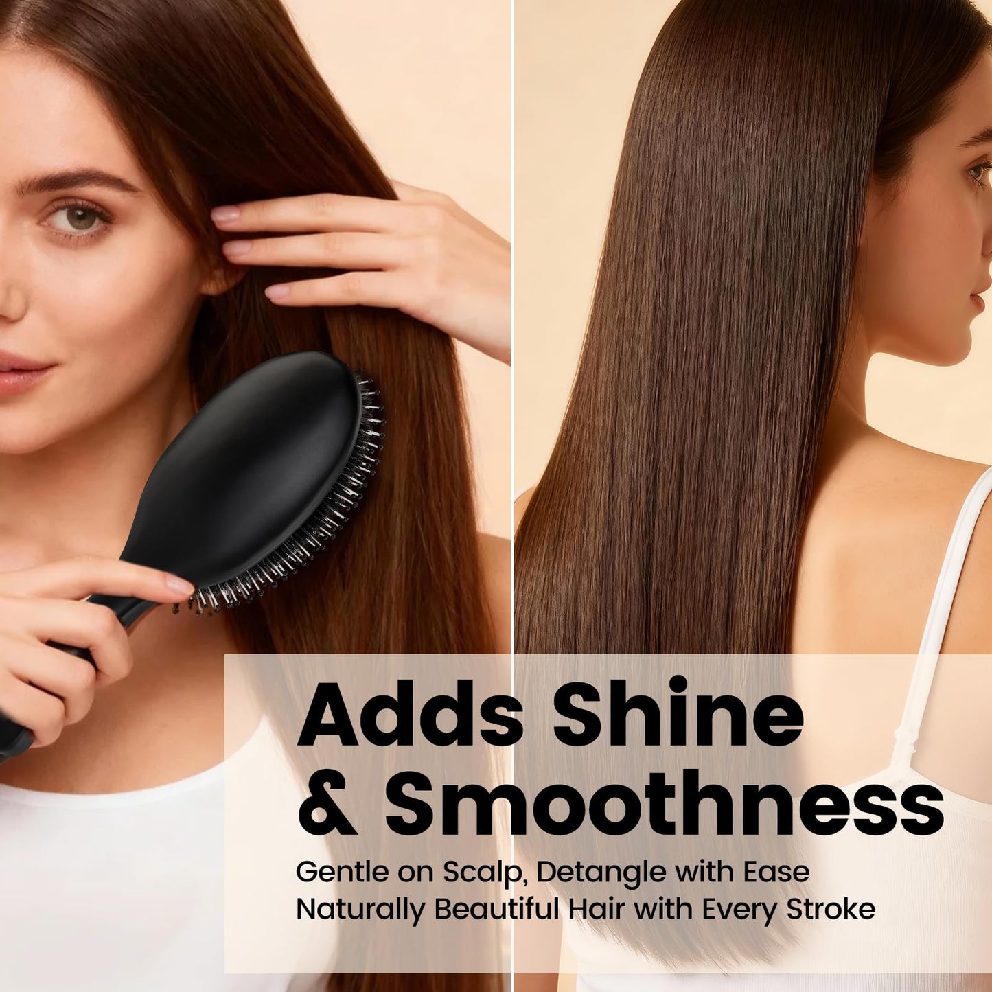 OUMIGIZ Boar Bristle Hair Brush Since 1965 British Craftsmanship, Handmade Natural Wood Slick Back Hairbrush, Gentle Detangling Smoothing Women Men Kids Curly Thick, Fine Hair