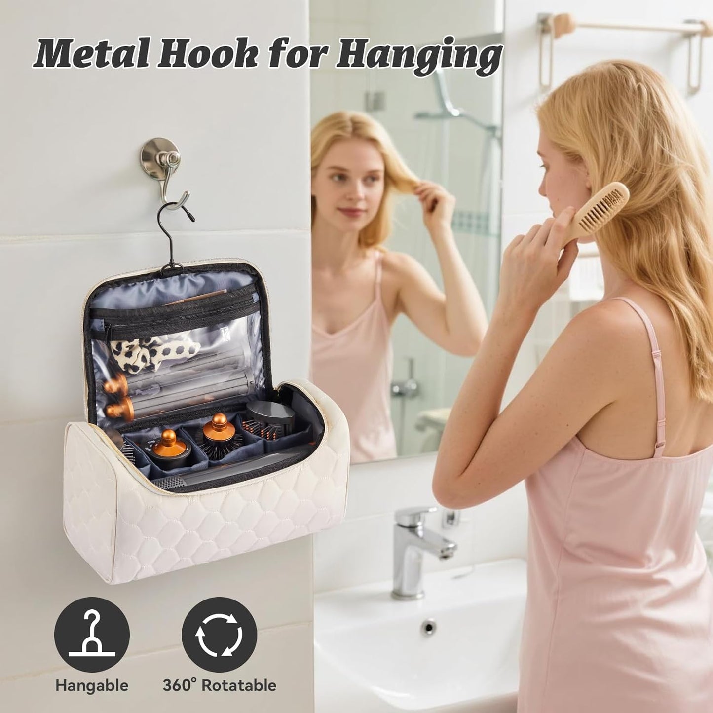 Shark Flex Style Travel Case - Portable Hair Dryer Organizer with Padded Storage & Hanging Hook | Fits All Models