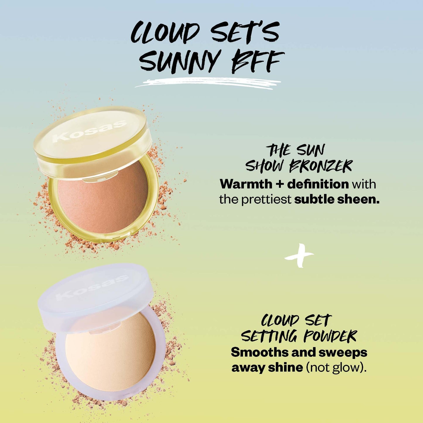 Kosas The Sun Show Glowy Warmth Baked Bronzer – Talc-Free Powder Bronzer for Face, Buildable Color, Natural Glow, Lightweight Finish, Paradise