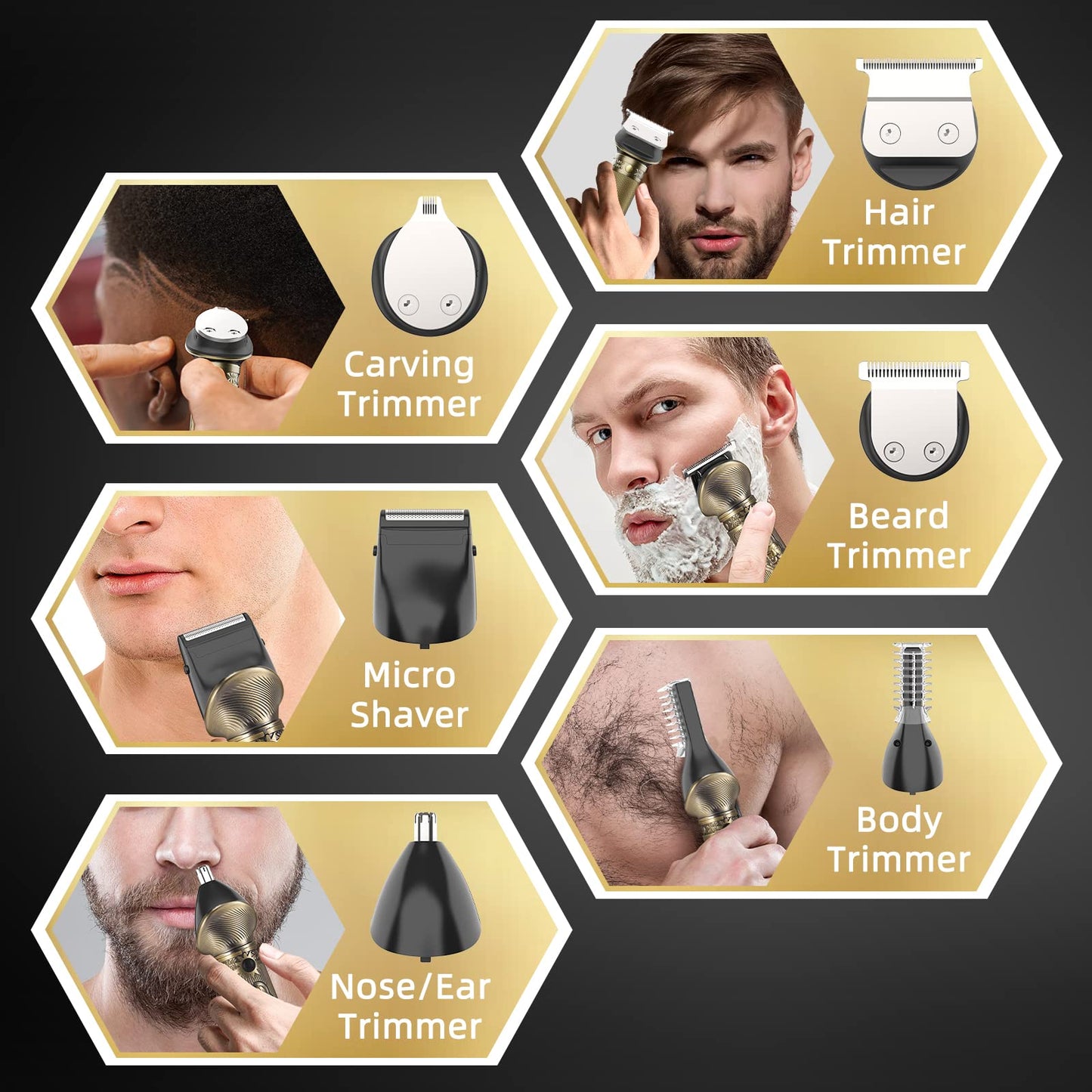 REHOYO Beard Trimmer for Men, Travel Electric Shavers for Men with Case, Cordless Hair Clipper, Mens Grooming Kit for Mustache Body Nose Face - 180 Mins Shaving, Gifts for Him & Father