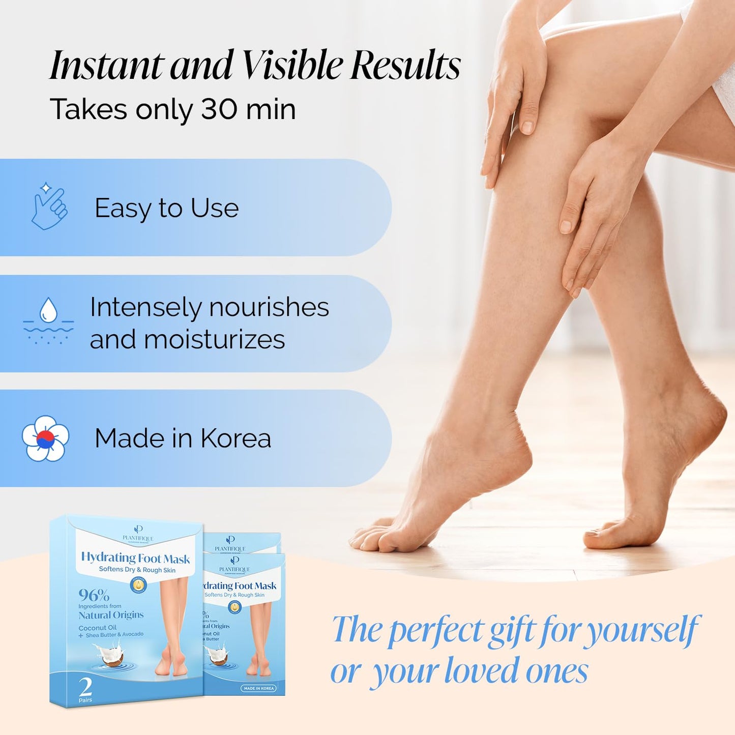 Foot Peeling Mask - Hydrating Treatment for Dry & Cracked Feet | 4 Pack