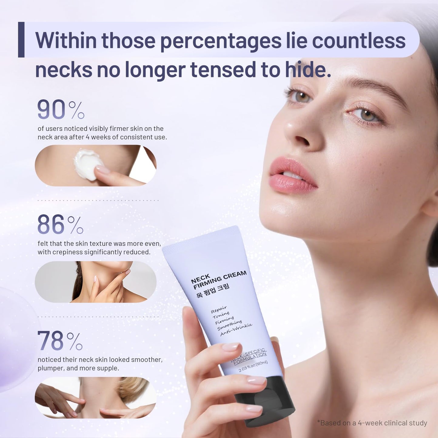 ZZILME Premium Neck Firming Cream – Lifting & Tightening Treatment for Décolleté and Chest, Anti-Aging Neck Cream Reduces Fine Lines and Sagging, Gift for Women & Men, 2.0 Fl Oz