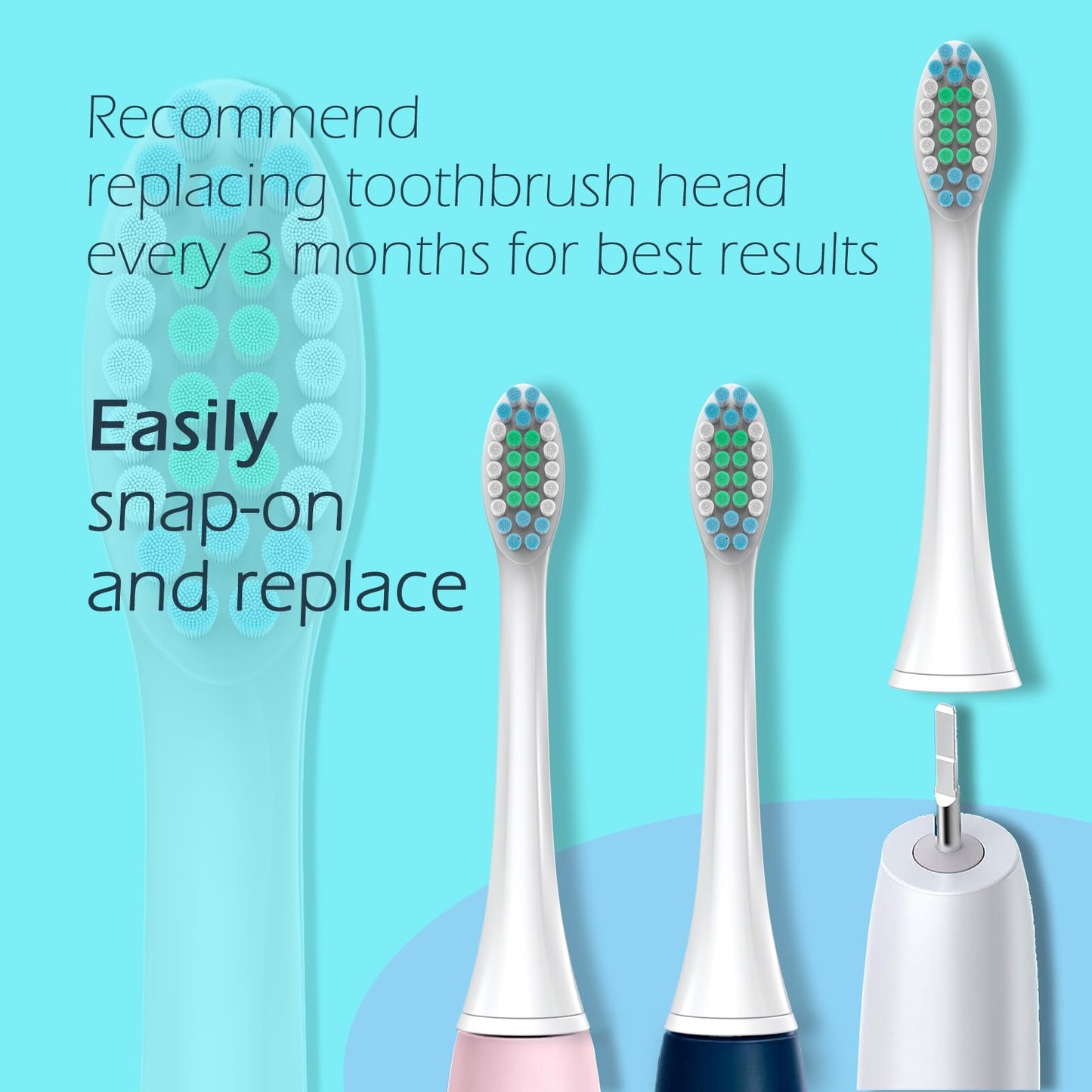 Sensogle Replacement Brush Heads Sensitive Compatible with Philips Sonicare Toothbrush 1100 6500, Soft Toothbrush Heads for Sensitive Teeth Care, Standard, White - 12 Pack with Toothbrush Cover
