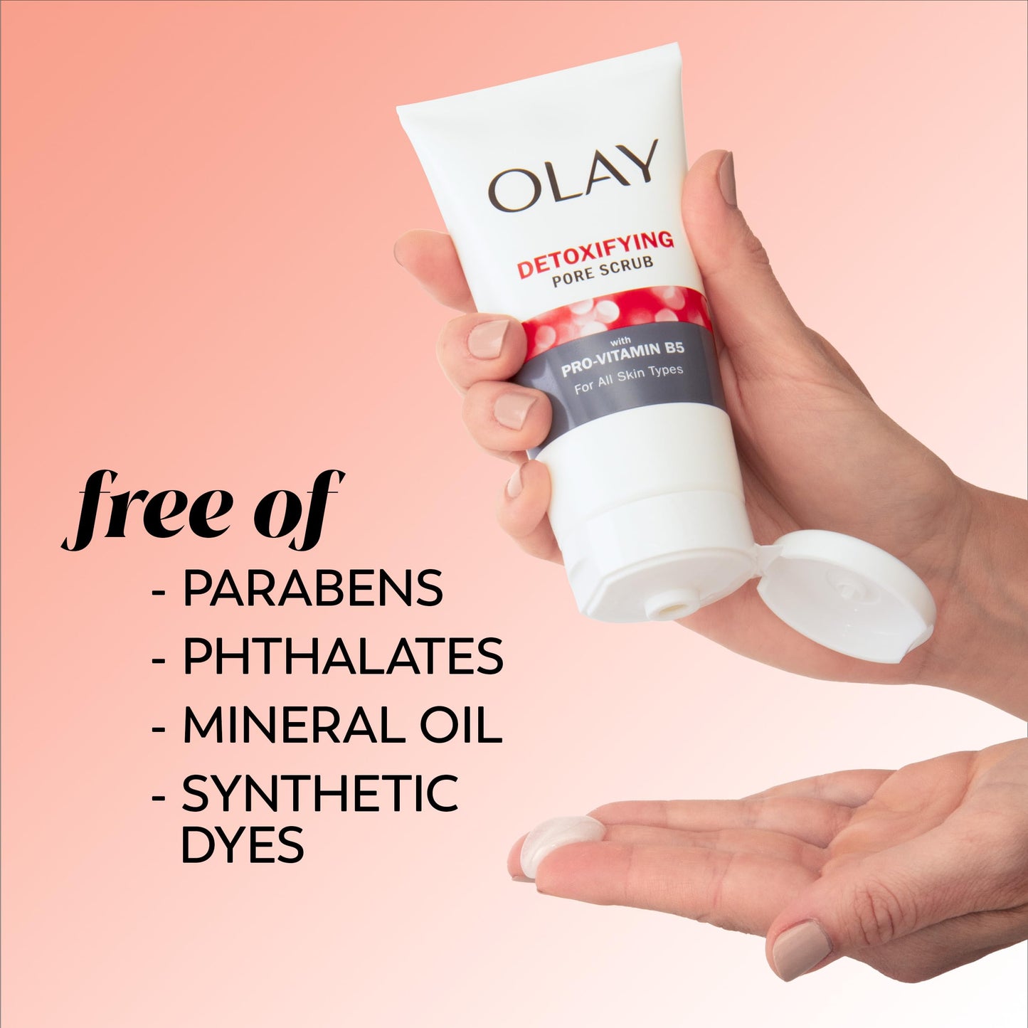 Olay Detoxifying Pore Scrub, Exfoliating Face Wash with Pro-Vitamin B5, 5 oz (Pack of 3)