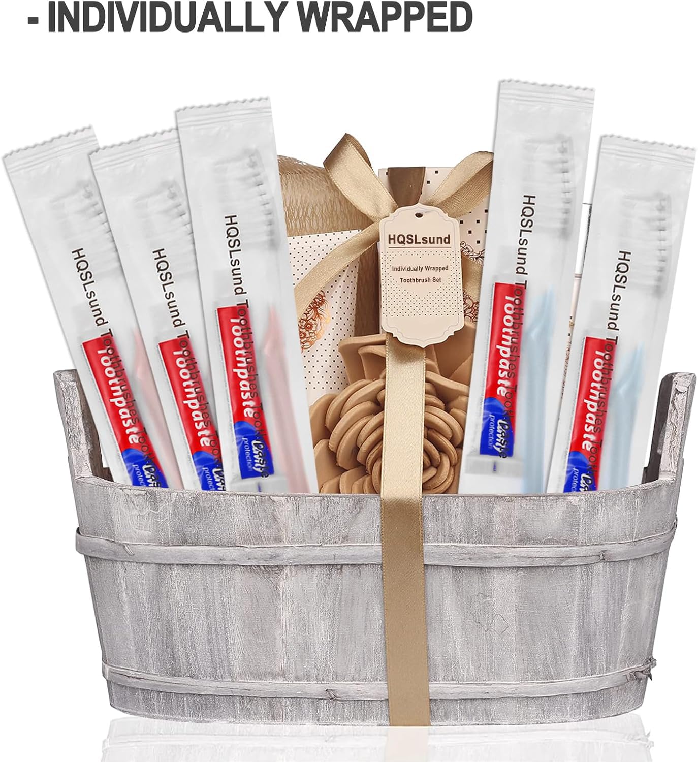 HQSLsund 100 pcs Disposable Toothbrushes with Toothpaste, 2 Color Toothbrushes and Toothpaste 10g, Bulk for Homeless, Airbnb, Hotel
