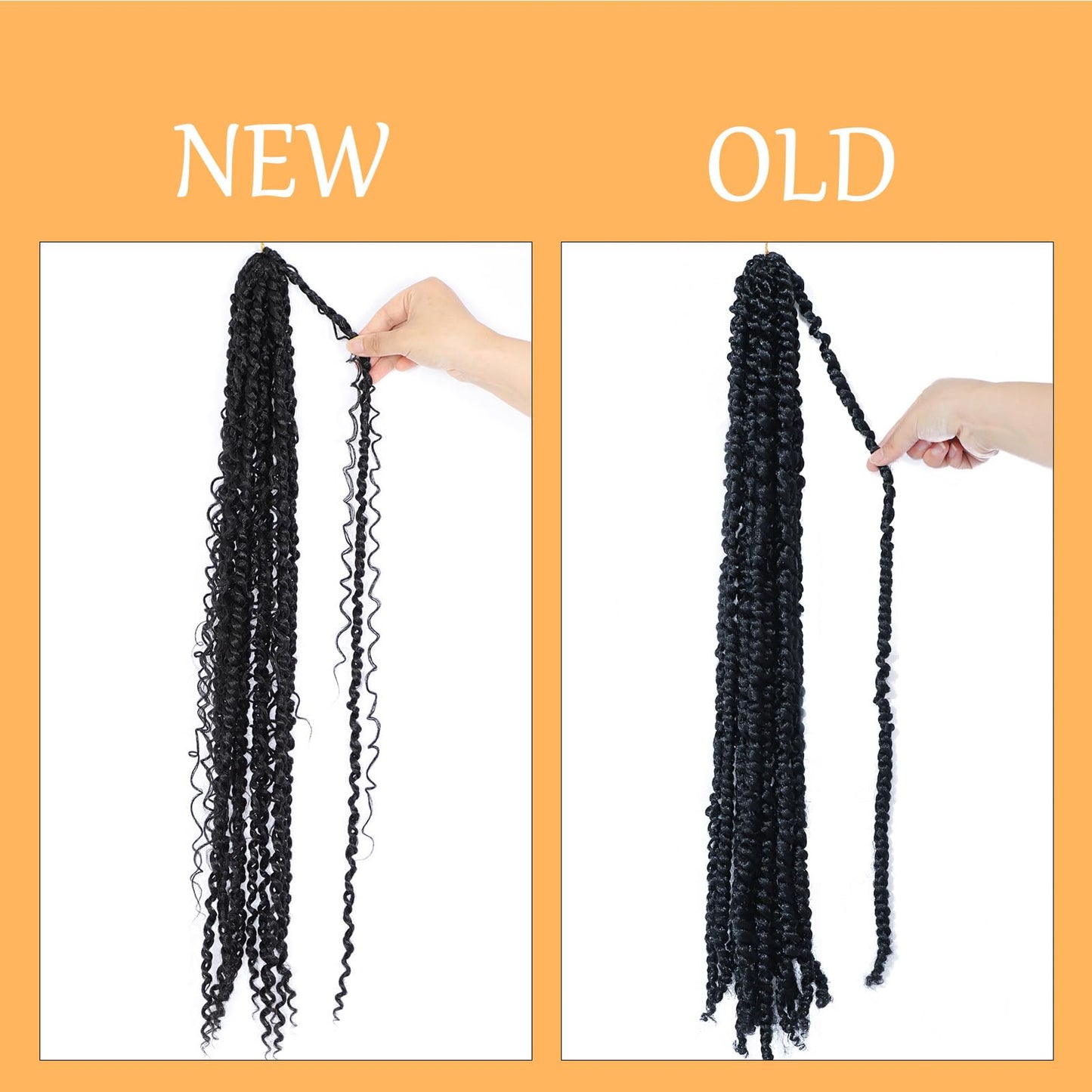Boho Style Passion Twist Hair 22inch Long Pre-Twisted Crochet Goddess Passion Twist Hair 8Pack Pre Looped Curly Crochet Hair Soft Bohemian New Passion Twist Crochet Braids Hair for Black Women,1b#