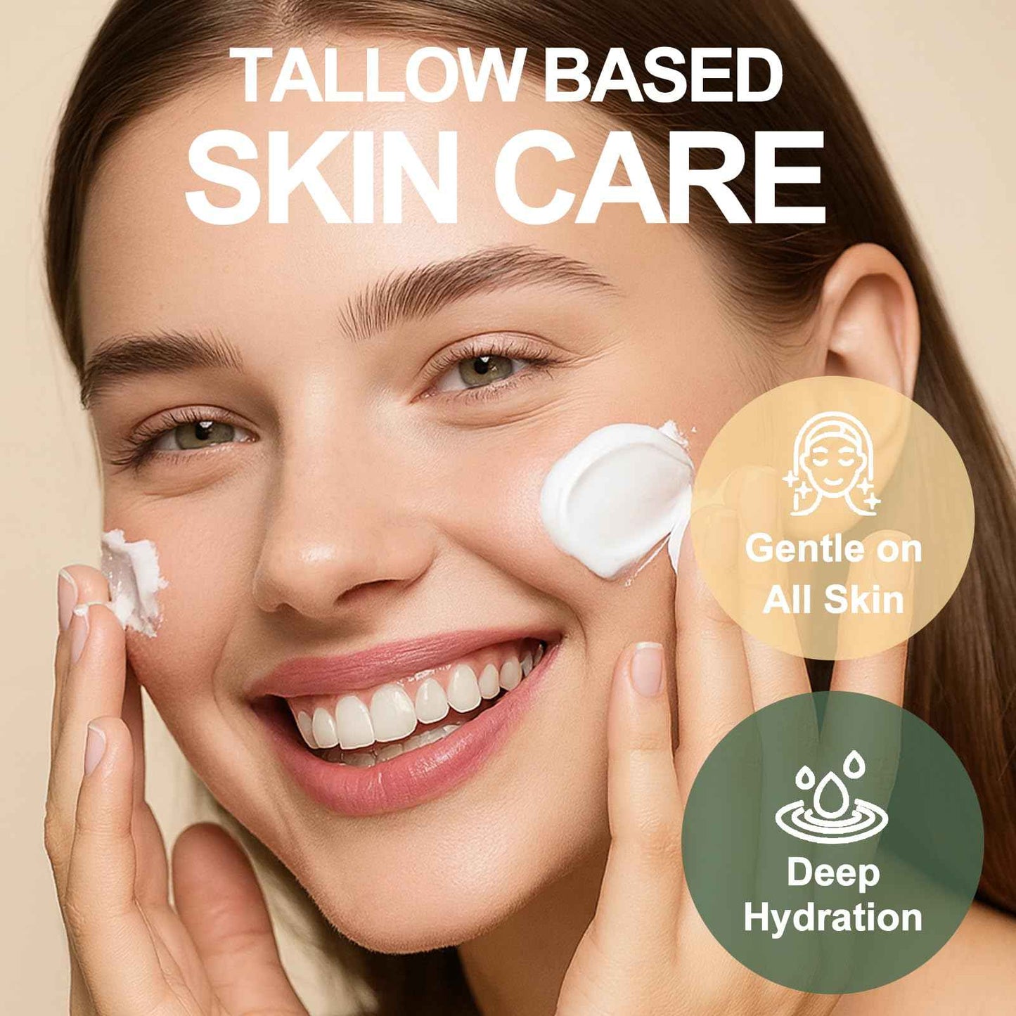 GreenBliss Beef Tallow for Skin Care 100% Organic Grass Fed tallow and honey balm - Face + Body, Whipped Moisturizer for Sensitive Skin, Natural Deep Hydration, Sensitive Skin Safe, 120G/4 FL. oz.