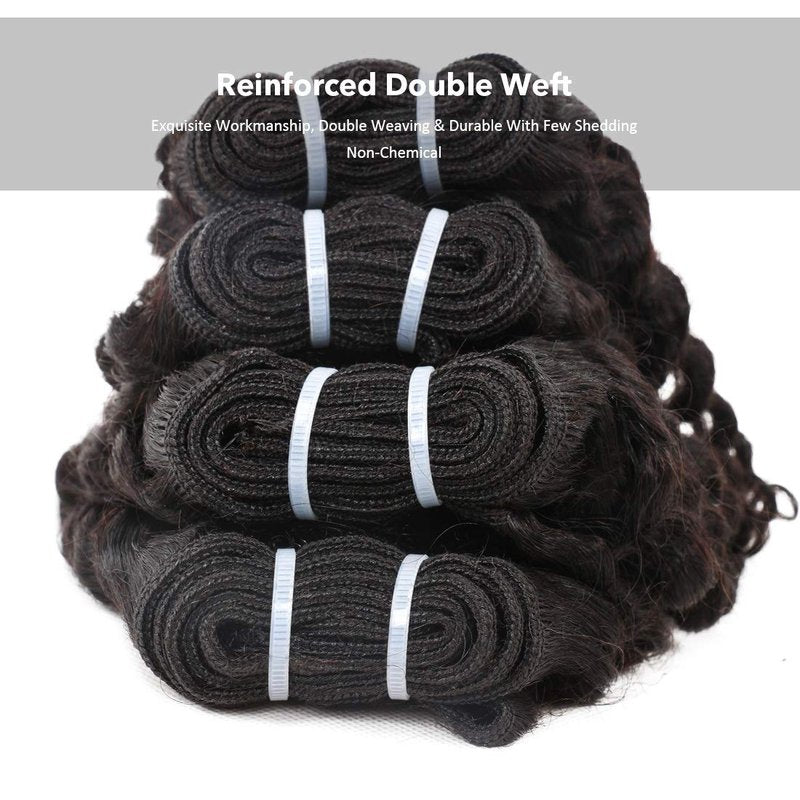 FASHION LINE 4 Bundles Deep Wave Short Bob Style Ombre 1B/27 Virgin Human Hair Bundles 50g Two Tone Honey Blonde Brazilian Hair Weave 8”