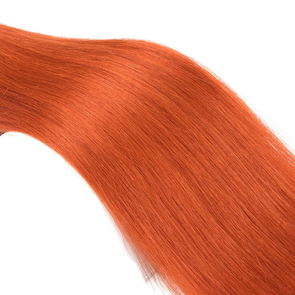 Ginger Bundles Human Hair Orange Straight Bundles 12 14 16 Inch Designed for Black Women Soft and Healthy Human Hair Bundles 300g